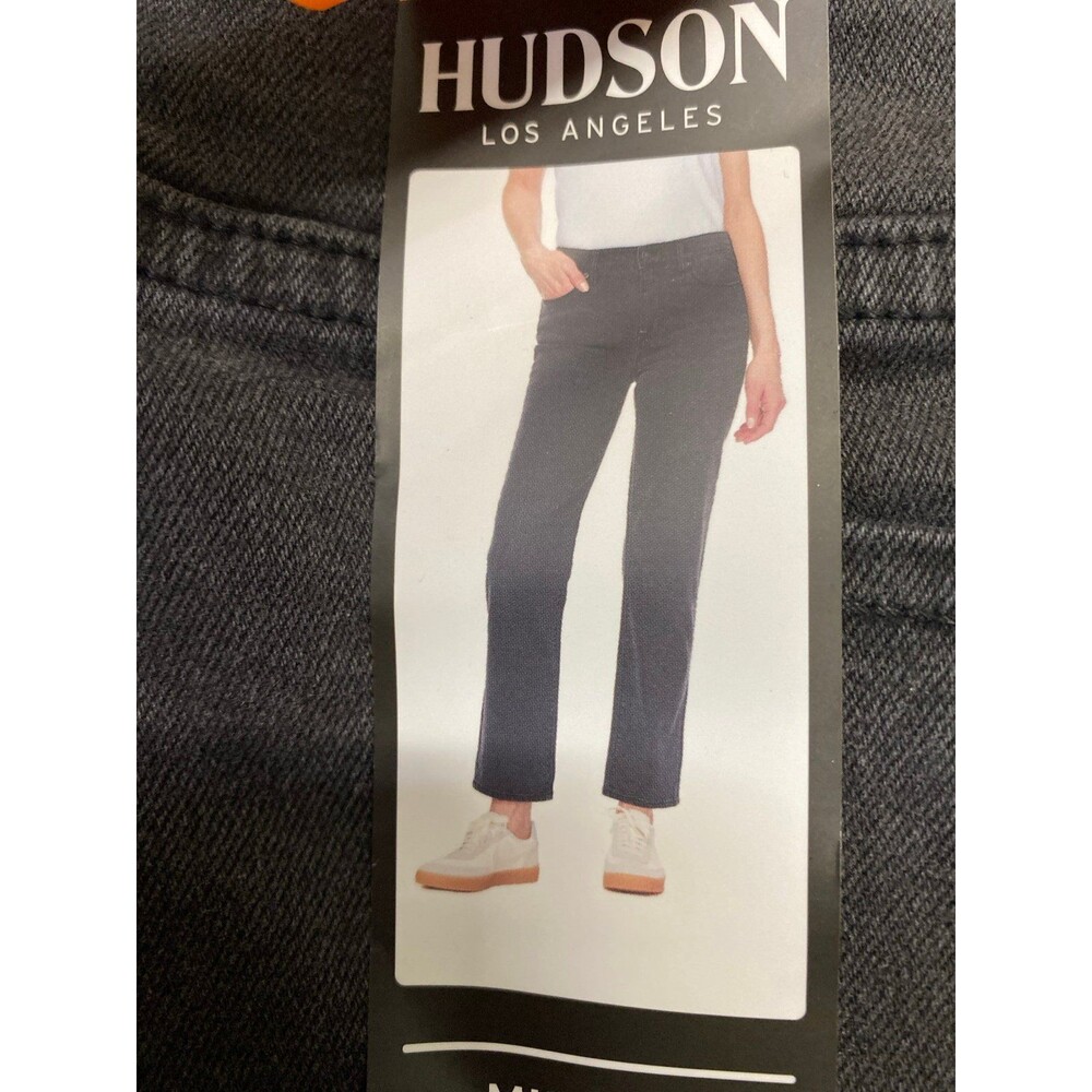 NWT Hudson Mid Rise Straight Leg Jeans Dark Charcoal Black Size 16/36
